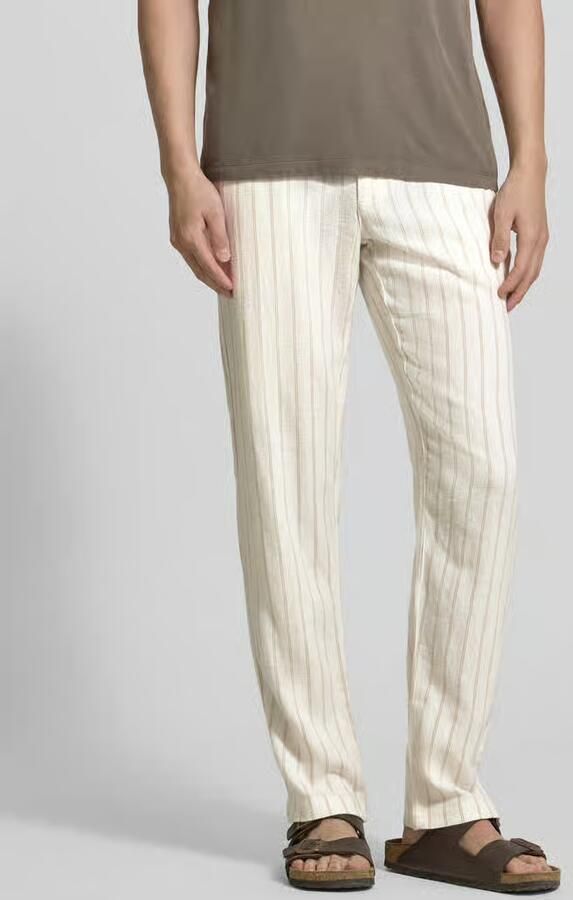 MCNEAL regular fit broek van mix van linnen en viscose - Foto 3