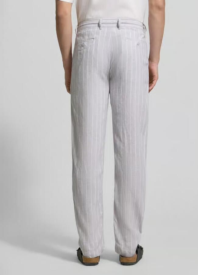 MCNEAL regular fit broek van mix van linnen en viscose