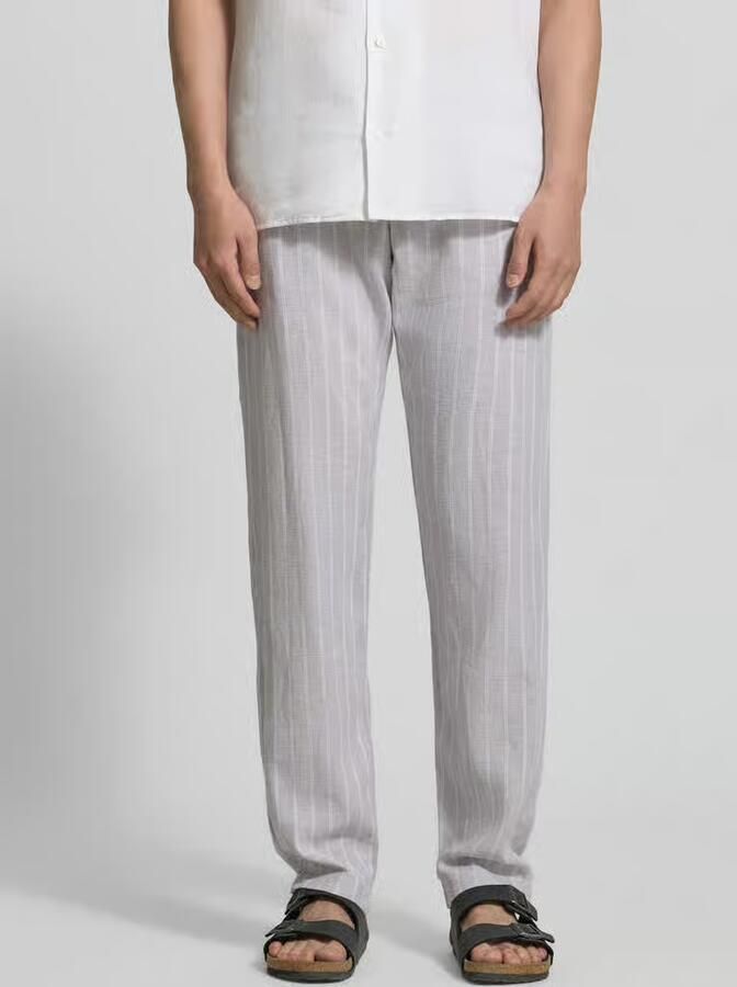 MCNEAL regular fit broek van mix van linnen en viscose - Foto 3