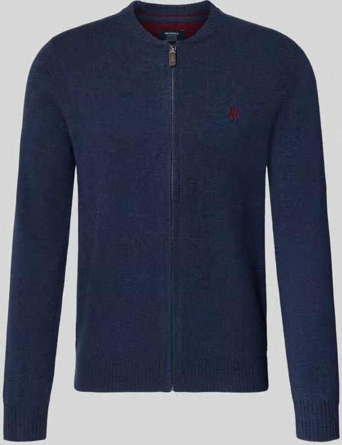 MCNEAL Regular fit gebreid jack van pure wol met geborduurd logo