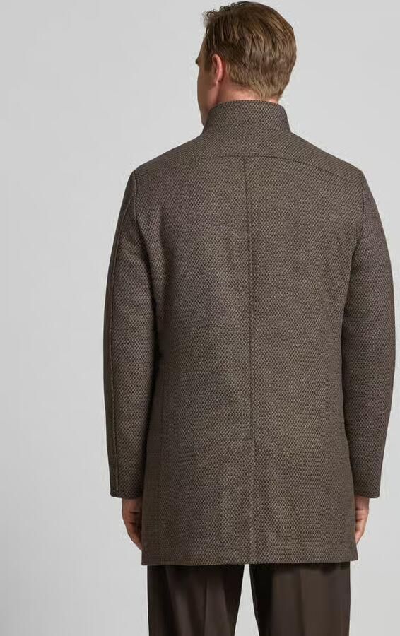 MCNEAL Regular fit lange wollen jas met opstaande kraag