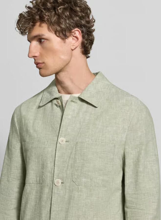 MCNEAL relaxed fit overshirt van linnenmix met kentkraag