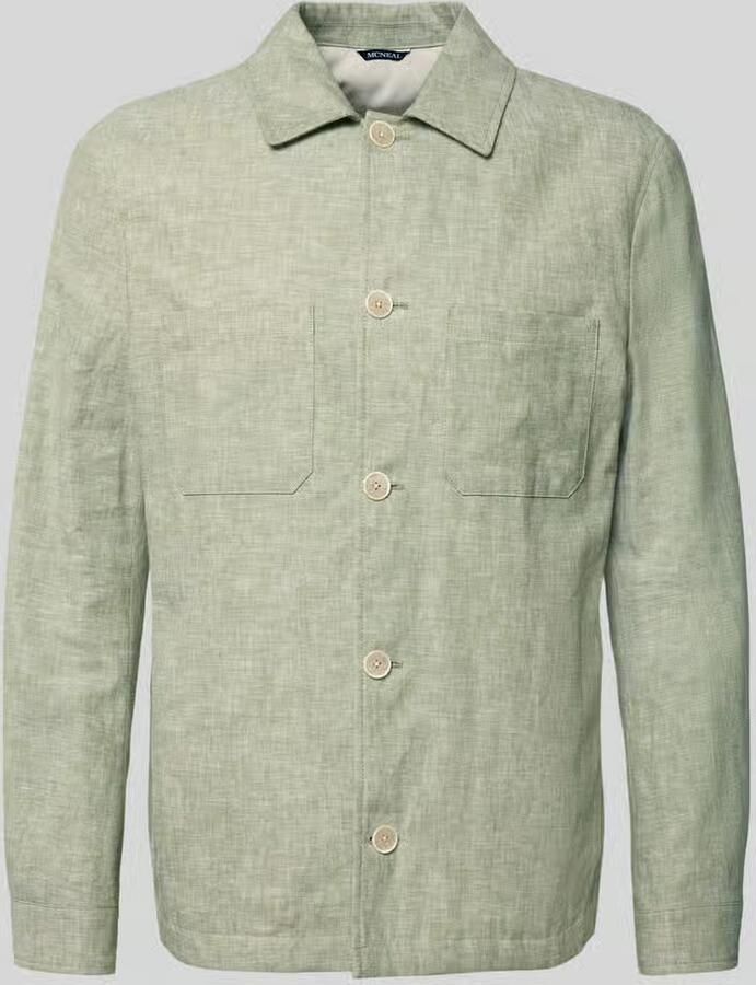 MCNEAL relaxed fit overshirt van linnenmix met kentkraag - Foto 2