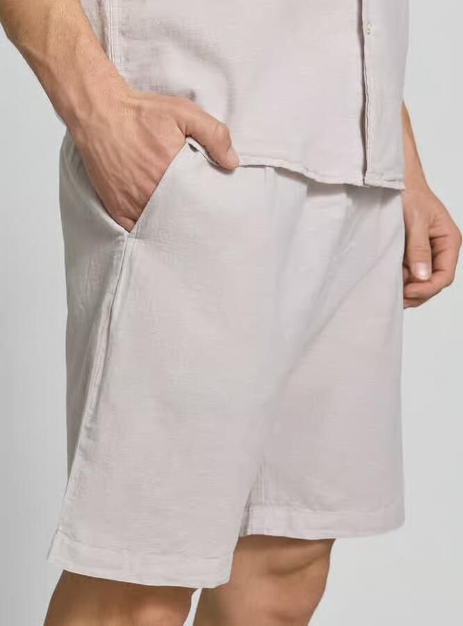 MCNEAL Short van mix van katoen en linnen met elastische tailleband