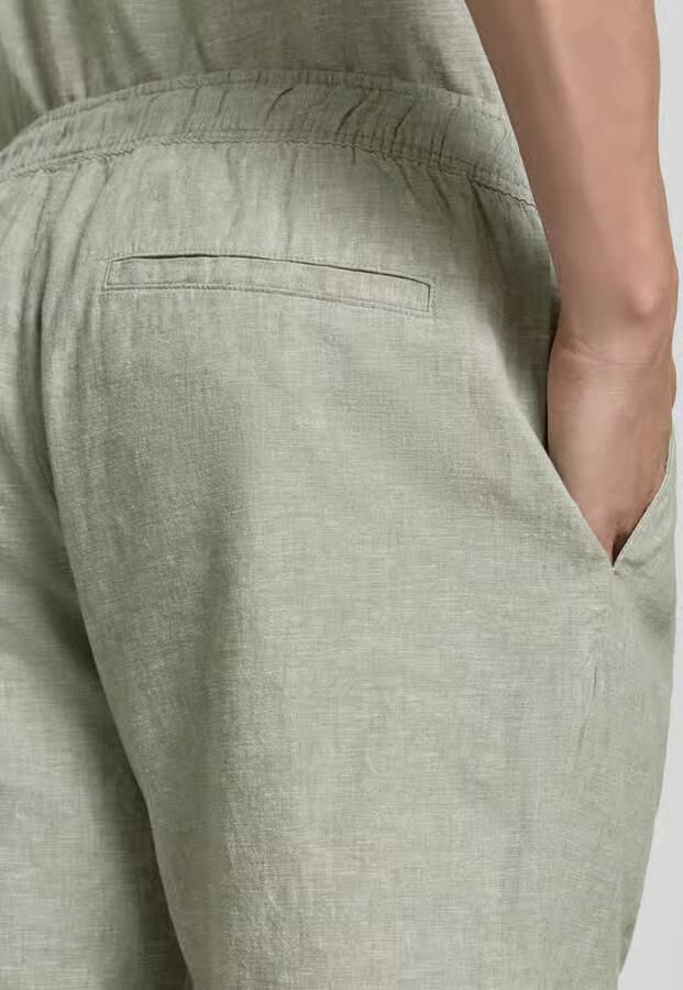 MCNEAL Short van mix van katoen en linnen met elastische tailleband