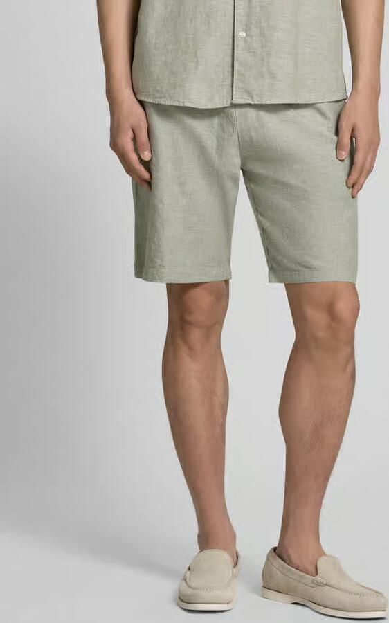 MCNEAL Short van mix van katoen en linnen met elastische tailleband - Foto 3