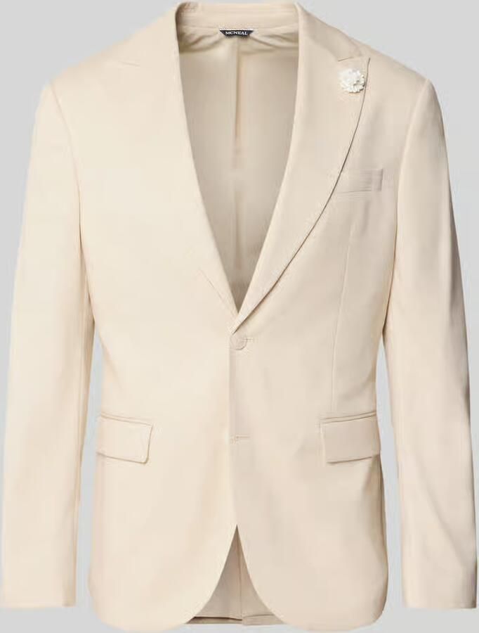 MCNEAL slim fit 2-knoops colbert met linnen-aandeel - Foto 2
