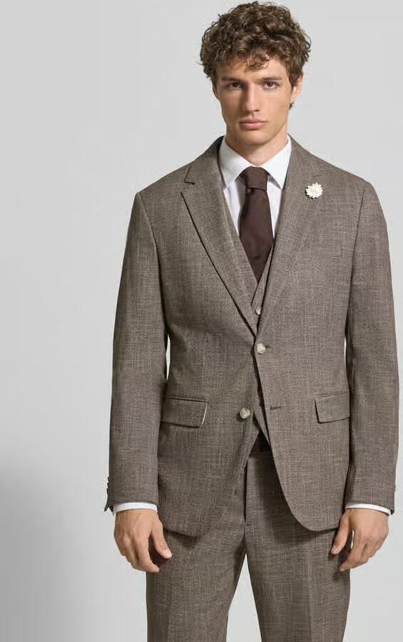 MCNEAL Slim fit 2-knoops colbert met reverskraag - Foto 3