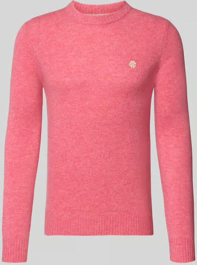 MCNEAL Slim fit gebreide pullover van pure wol met labelstitching