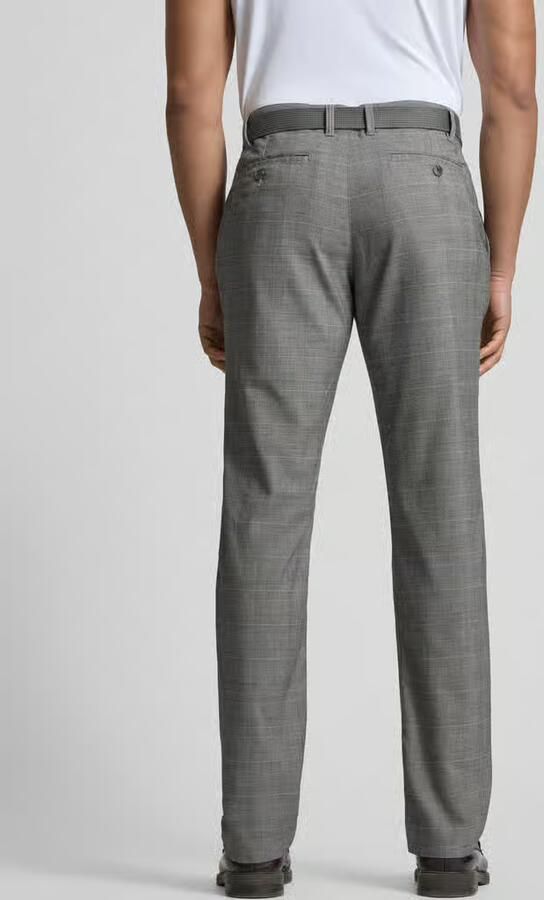 MCNEAL Straight fit stoffen broek met riem