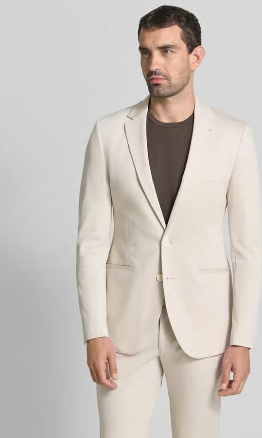 MCNEAL Super slim fit 2-knoops colbert met paspelzakken - Foto 6