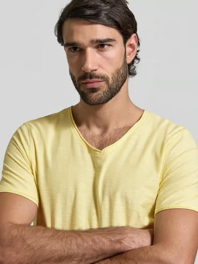 MCNEAL T-shirt met geribde ronde hals