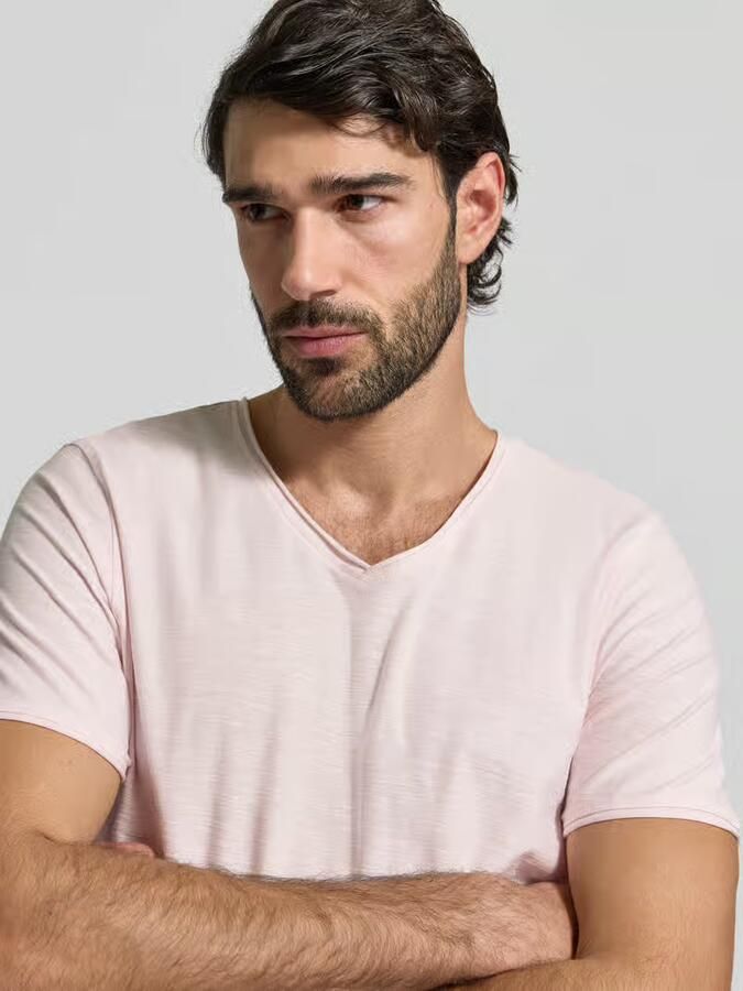 MCNEAL T-shirt met geribde ronde hals