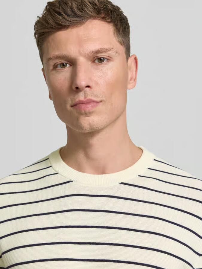 MCNEAL T-shirt met geribde ronde hals