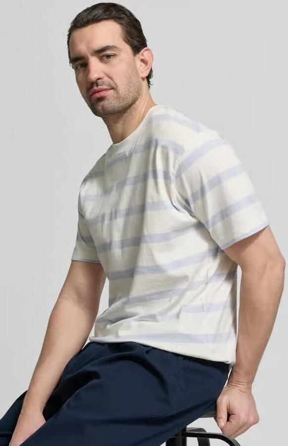MCNEAL T-shirt met geribde ronde hals