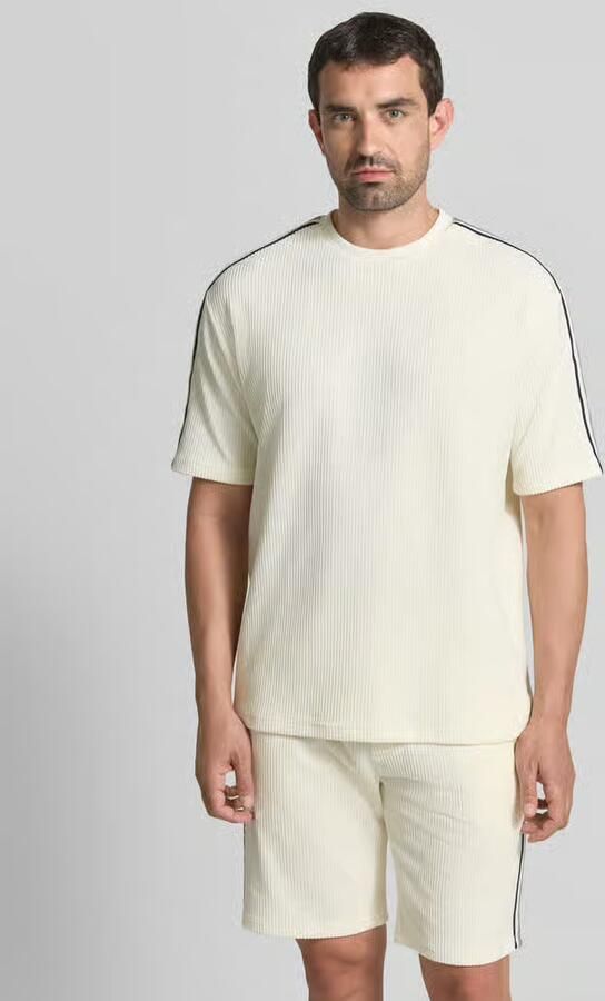 MCNEAL T-shirt met structuurpatroon en ronde hals - Foto 2