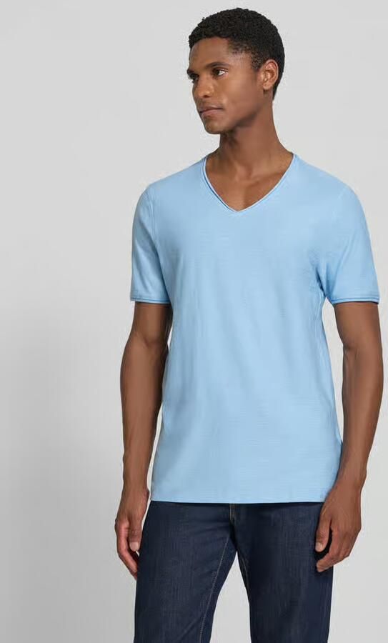 MCNEAL T-shirt met V-hals en rolzoom - Foto 3