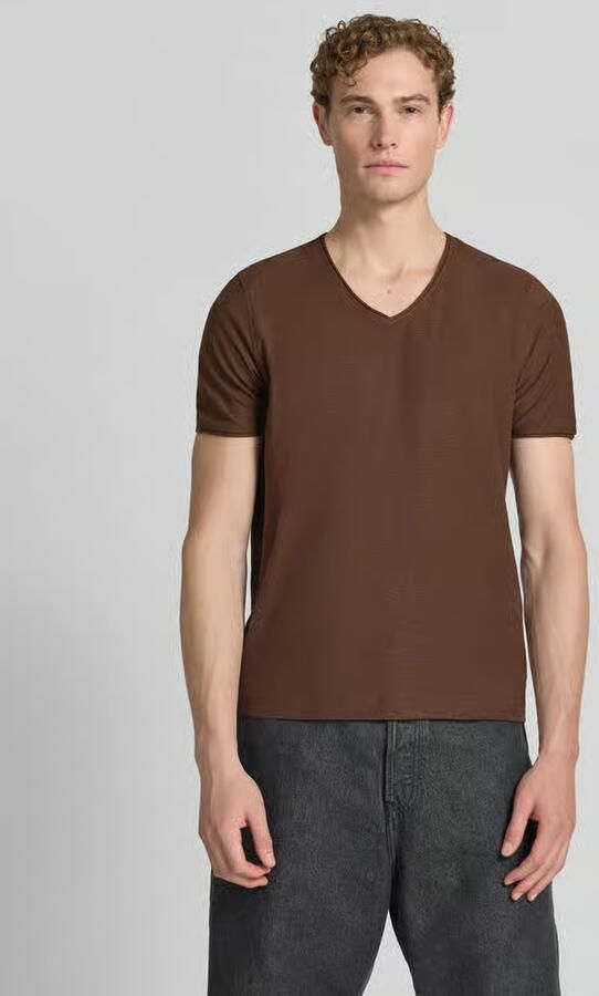 MCNEAL T-shirt met V-hals en rolzoom - Foto 3