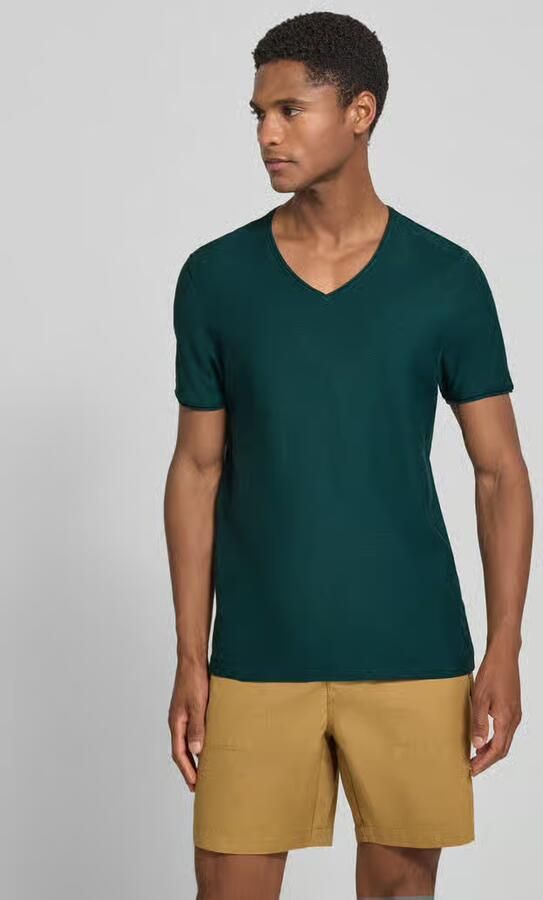 MCNEAL T-shirt met V-hals en rolzoom - Foto 2