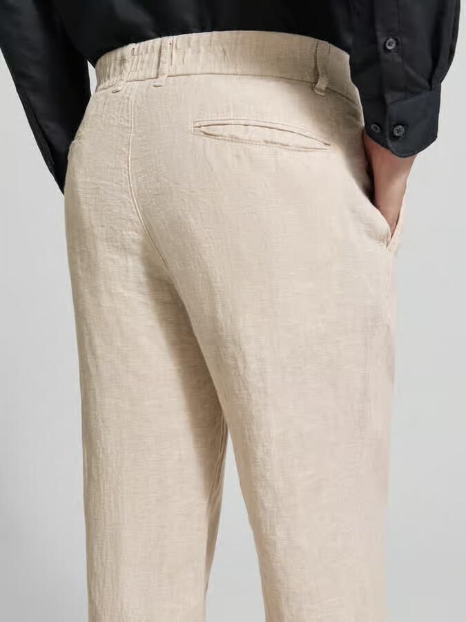 MCNEAL Tapered fit linnen broek met steekzakken