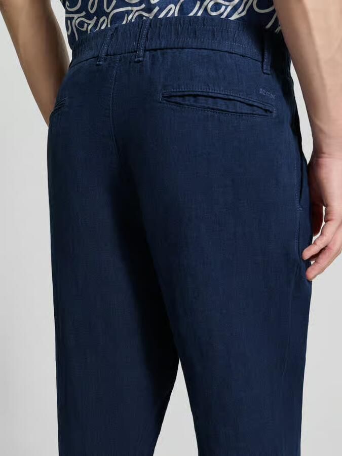 MCNEAL Tapered fit linnen broek met steekzakken