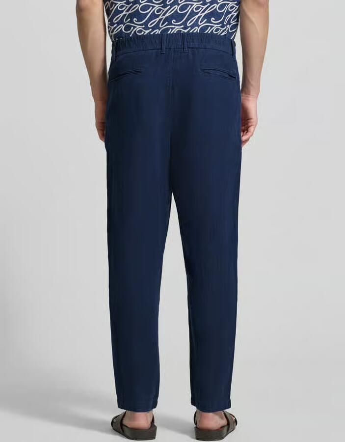 MCNEAL Tapered fit linnen broek met steekzakken