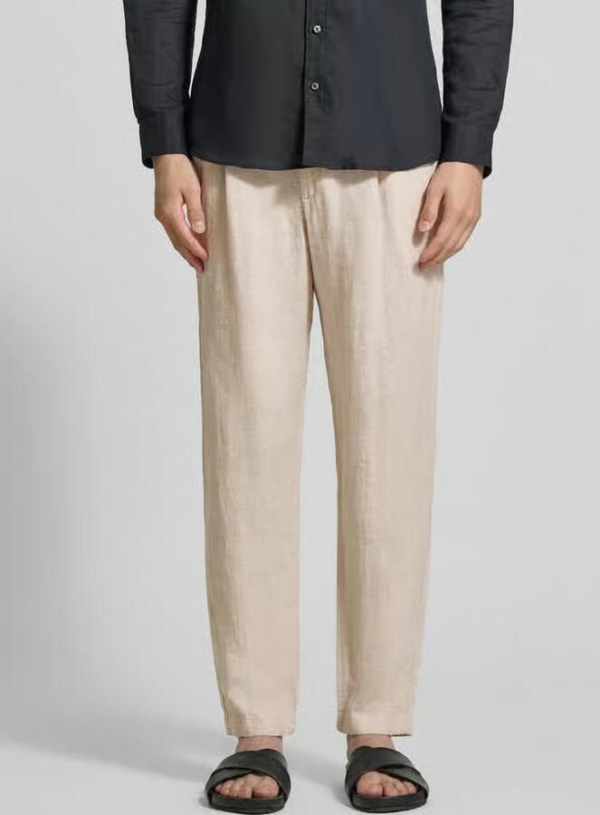 MCNEAL Tapered fit linnen broek met steekzakken - Foto 3