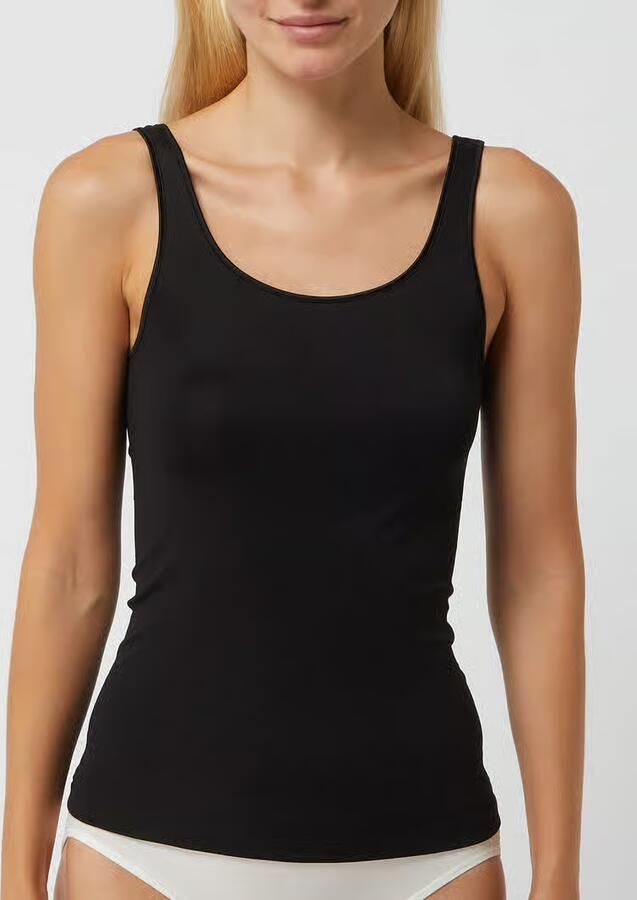 Mey Tanktop Serie Emotion zonder zijnaden brede bandjes fijnrib ronde halslijn