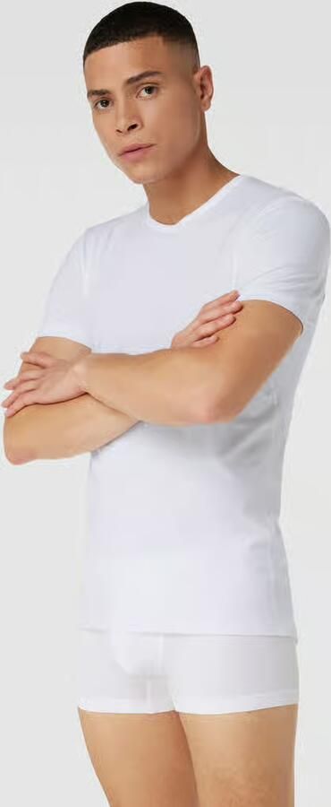 Mey Shirt voor eronder Dry Cotton Functional Korte mouw ronde hals single jersey met extra lange rug - Foto 19