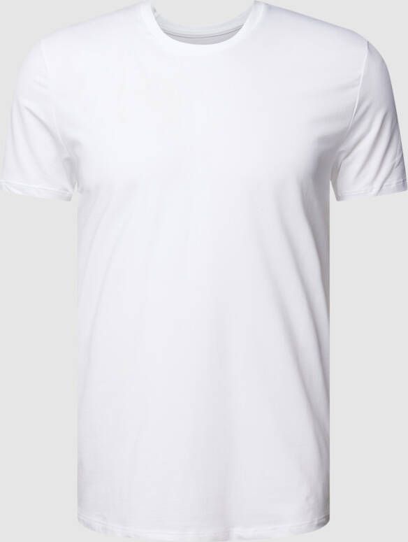 Mey T-shirt met geribde ronde hals