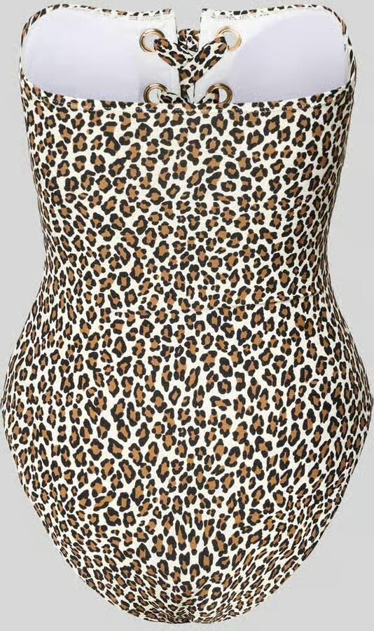 Michael Kors Badpak met vetersluiting model 'SMALL LEOPARD LACE UP ONE'