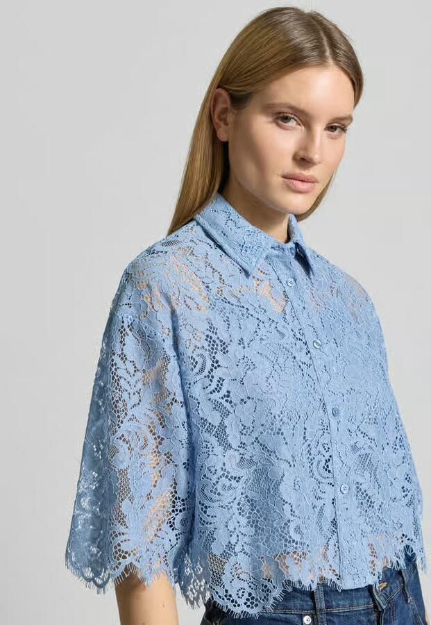 MICHAEL Kors Blouse met kant en overhemdkraag