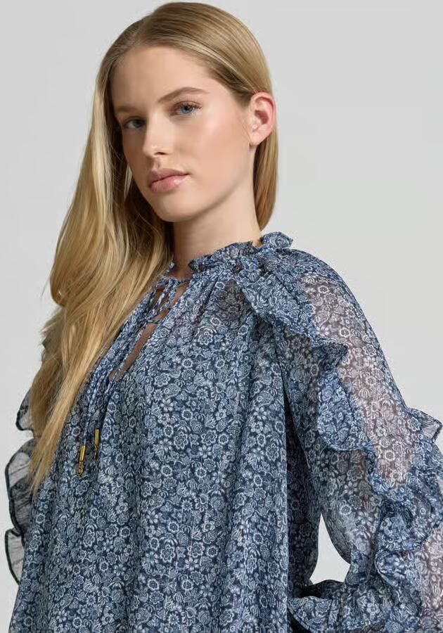 MICHAEL Kors Blouseshirt met ruches en Serafinokraag