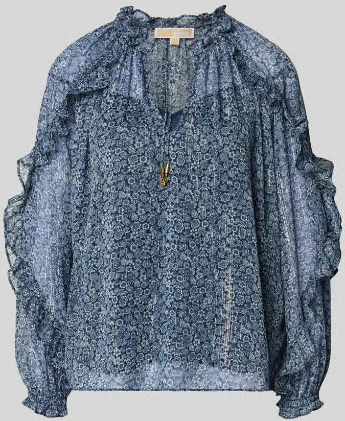 MICHAEL Kors Blouseshirt met ruches en Serafinokraag - Foto 2