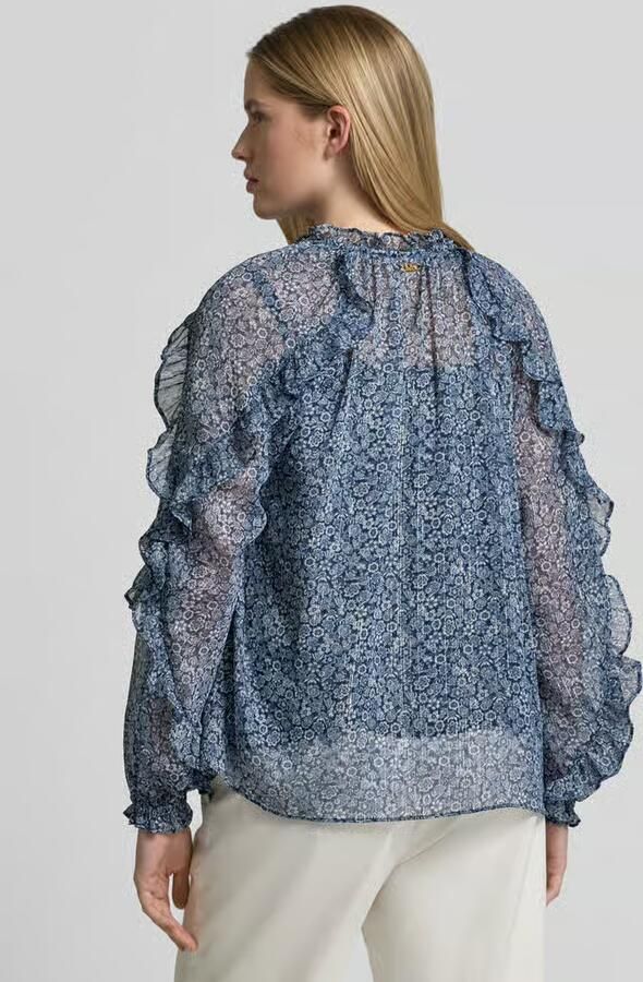 MICHAEL Kors Blouseshirt met ruches en Serafinokraag - Foto 2