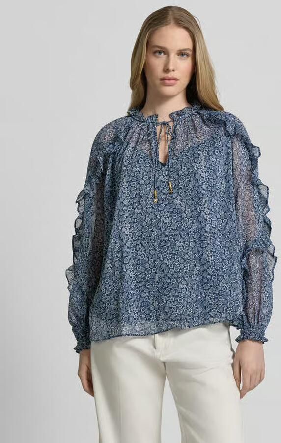 MICHAEL Kors Blouseshirt met ruches en Serafinokraag - Foto 3