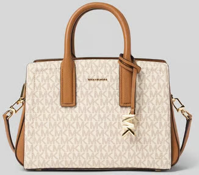 Michael Kors mini handtas Laila met logprint ecru cognac - Foto 5
