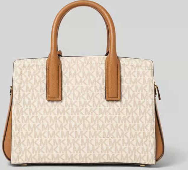 Michael Kors mini handtas Laila met logprint ecru cognac - Foto 6