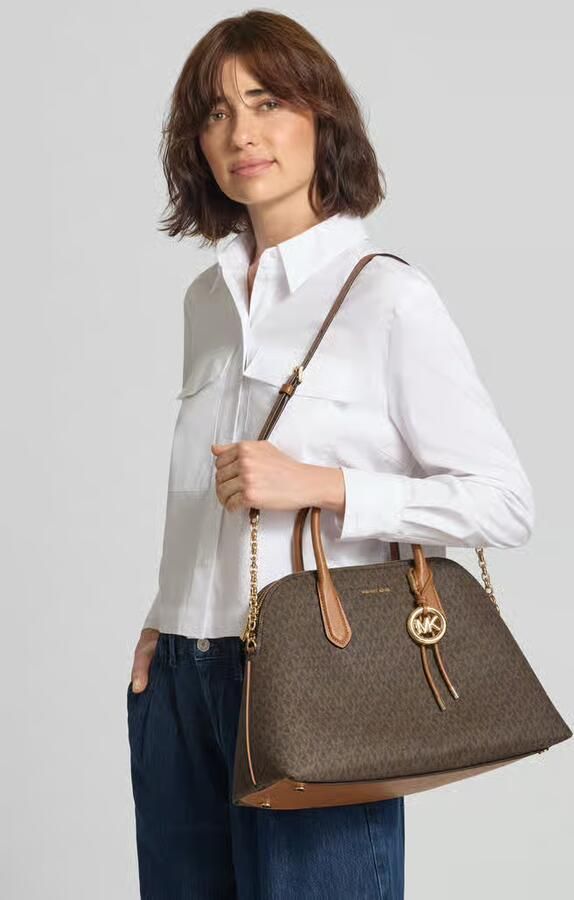 Michael Kors handtas Freddie met logoprint donkerbruin - Foto 5