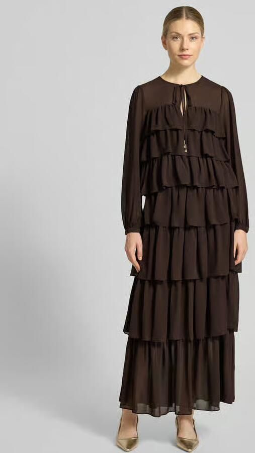 MICHAEL Kors Maxi-jurk in laagjeslook met vetersluiting - Foto 2