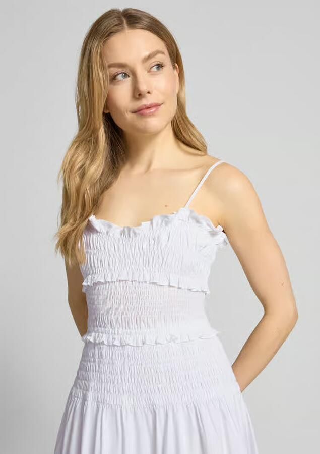 MICHAEL Kors midi-jurk met ruches en volantzoom