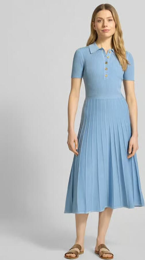 MICHAEL Kors midi-jurk van viscose met polokraag en knoopsluiting - Foto 3