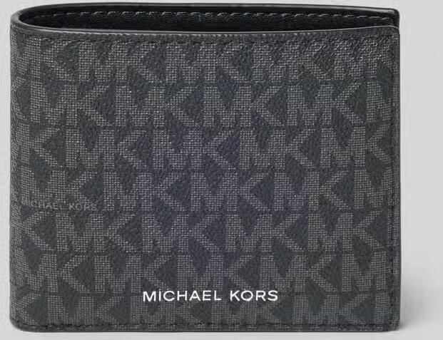 Michael Kors Stijlvolle Leren Portemonnee met Meerdere Vakken Black Heren