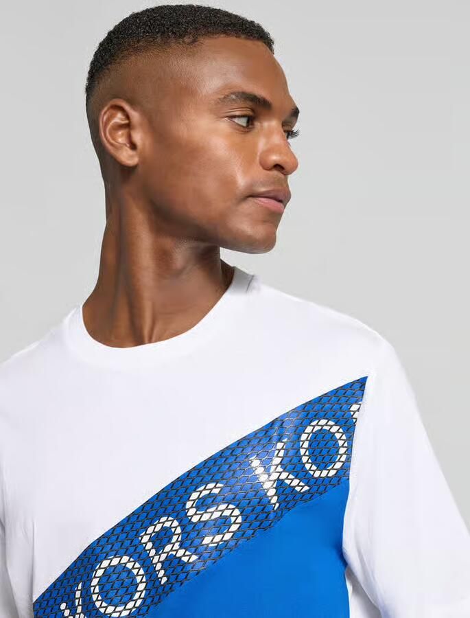 Michael Kors T-shirt met labelprint model 'KORS MESH STRIPE'