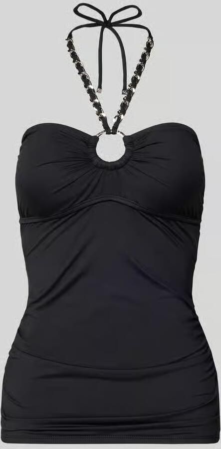 Michael Kors Tankini-bovendeel met halter in schakelkettinglook - Foto 2