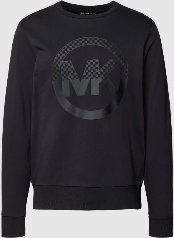 Michael Kors Sweatshirt met labelprint model 'Checker Charm Crew'