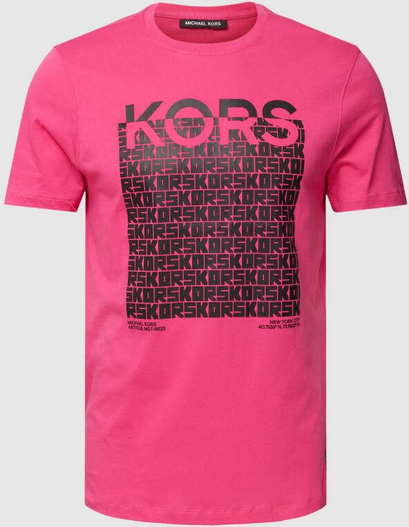 Michael Kors T-shirt met labelprint model 'BLOCK CUBE TEE'
