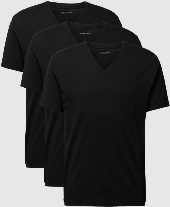 MICHAEL Kors T-shirt met V-hals in een set van 3 stuks model 'PERFORMANCE COTTON'