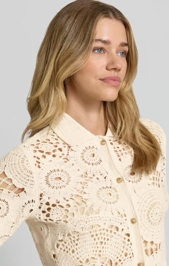 Milano italy Blouse in gehaakte look met knoopsluiting - Foto 2