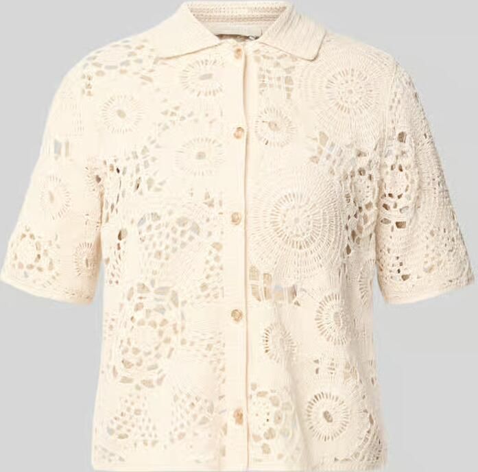 Milano italy Blouse in gehaakte look met knoopsluiting - Foto 4